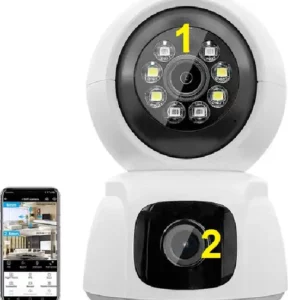 Double Camera WiFi V380 Pro : Caméra de Surveillance à Double Objectif avec Connexion WiFi, Vision Nocturne, Détection de Mouvement, Audio Bidirectionnel, Résolution HD 1080p, et Application Mobile pour un Contrôle à Distance Sécurisé et Pratique.