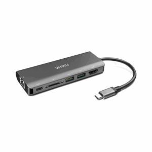WIWU A631 Alpha 6 en 1 Type C à 3-Prot USB 3.0 SD TF Lecteur de Carte RJ45 Convertisseur Adaptateur HUB multifonctionnel