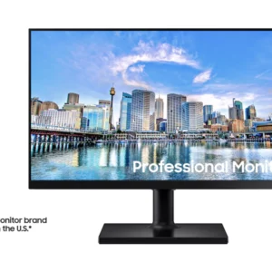 Écran Samsung 24 Pouces F24T454FQN - Moniteur Full HD LED IPS, Résolution 1920x1080, Taux de Rafraîchissement 75Hz, Temps de Réponse 5ms, Technologie FreeSync, Design Élégant avec Cadre Mince, Connectivité HDMI et VGA.