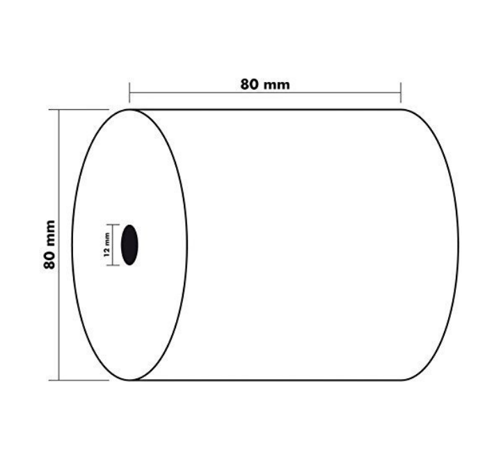 Rouleau Ticket De Caisse Enregistreuse 80x80x12mm, Bobine Papier Thermique Imprimante, Sans Bisphénol A – Image 2