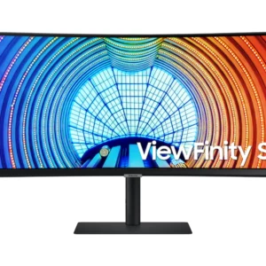 Écran incurvé Samsung 34 pouces S34A654UBN UltraWide LED, résolution 3440x1440p, taux de rafraîchissement 100Hz, connectivité DisplayPort, HDMI, ajustabilité ergonomique, technologie Eye Saver, design élégant et fin, parfait pour les professionnels et gamers.
