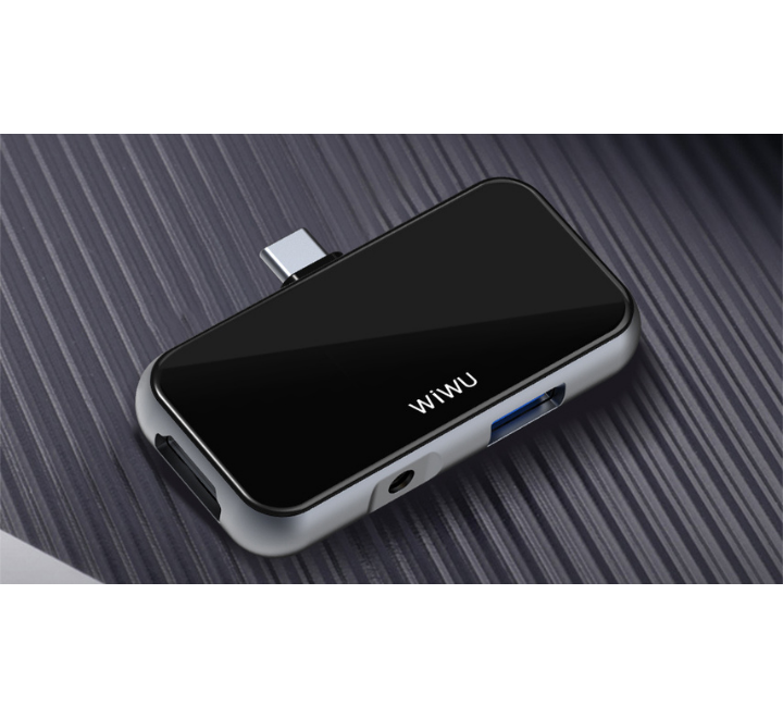 WIWU Alpha T5 Pro Hub 4 en 1 USB-C 7 cm, noir – Image 2