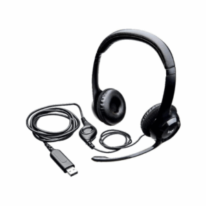 Casque Logitech H390, Ecouteurs Stéréo Numérique avec Micro Antiparasite, Commandes Intégrées, Compatible avec PC/Mac/Portable - Noir