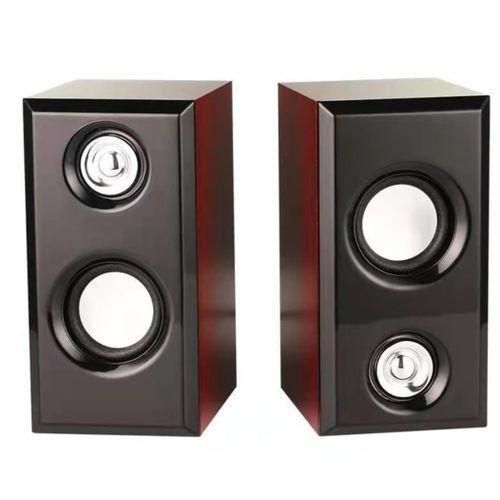 Baffle Ordinateur JC TECH 884 – Haut-parleurs stéréo filaires 2.0 avec alimentation USB, puissance de sortie 6W RMS, connectique Jack 3.5mm, compatible PC/ordinateur portable/tablette.