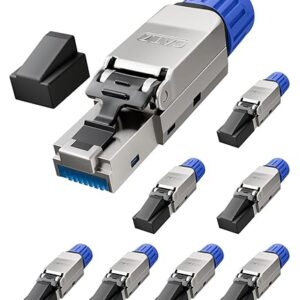 CONNECTEUR RJ45 FTP BLINDÉ MODÈLE 1434, Catégorie 6, Compatible Câble FTP, Haute Protection Contre les Interférences Électromagnétiques, Montage Facile, Matériau Durable en Plastique ABS.