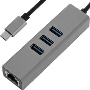 Convertisseur USB 3.0 avec 3 Ports USB + Port Ethernet RJ45 – Haute Vitesse, Plug & Play, Modèle 627.