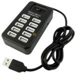 Convertisseur HUB USB 8 Ports Modèle 1603 – Multiport USB 2.0 Haute Vitesse – Design Compact et Léger – Compatible Windows, MacOS et Linux.